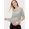 The Women's Fitted Longsleeve Tee, Charcoal/White Stripe - Tees - 4 - thumbnail