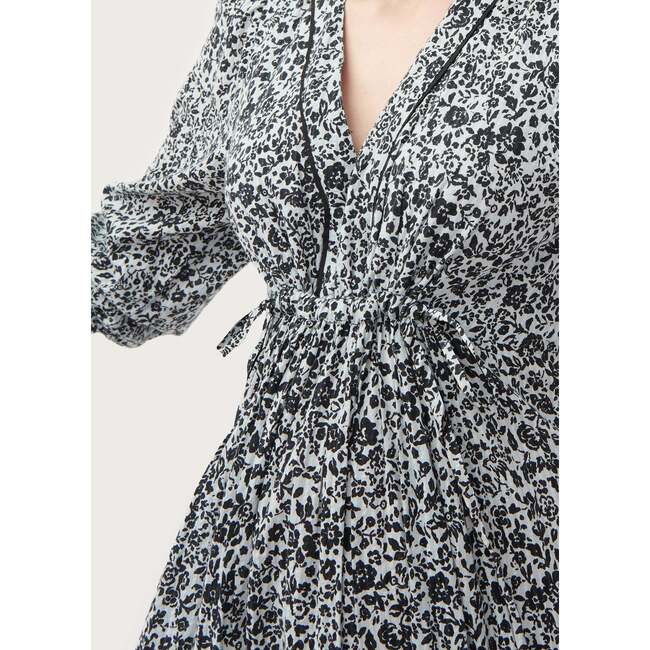 The Women's Aria Dress, Ash Blue/Black Floral - Dresses - 4