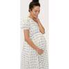 The Women's Elle Dress, White With Navy Embroidery - Dresses - 6