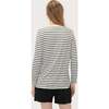 The Women's Fitted Longsleeve Tee, Charcoal/White Stripe - Tees - 5 - thumbnail