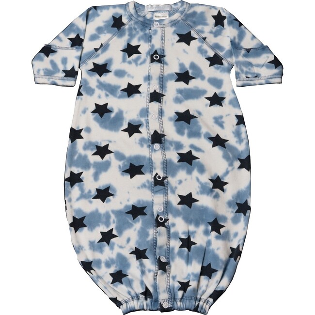 Converter Gown, Navy Stars on Denim Tie Dye