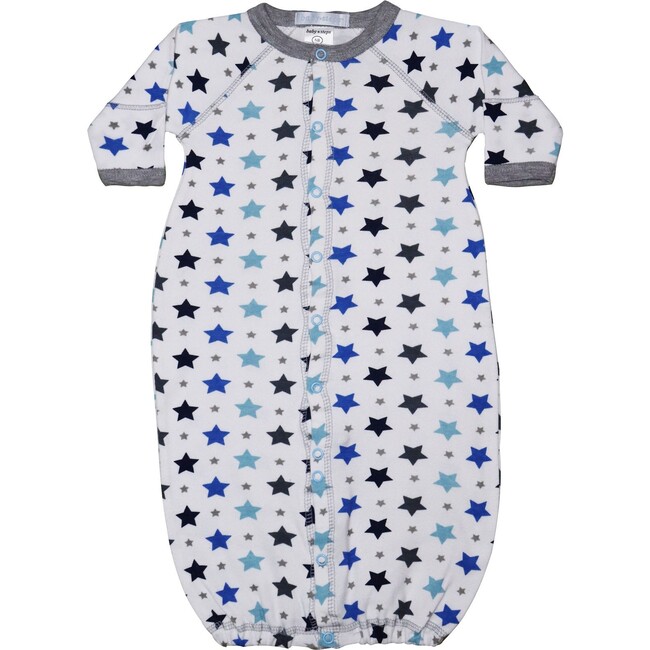 Converter Gown, Blue Multi Stars on White - Nightgowns - 1