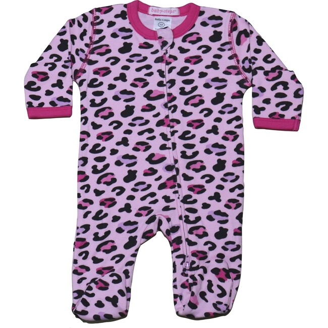Footie, Cheetah on Pink - Pajamas - 1