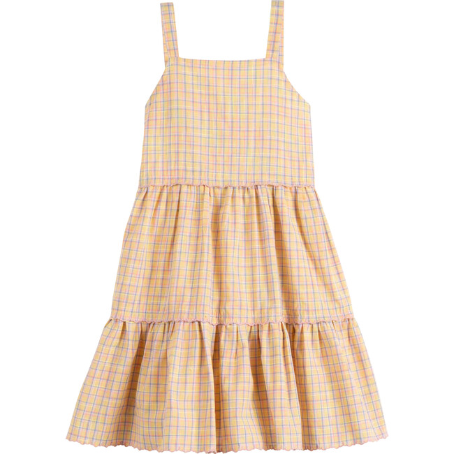 Rose Dress, Lemon Plaid Seersucker - Dresses - 1 - zoom