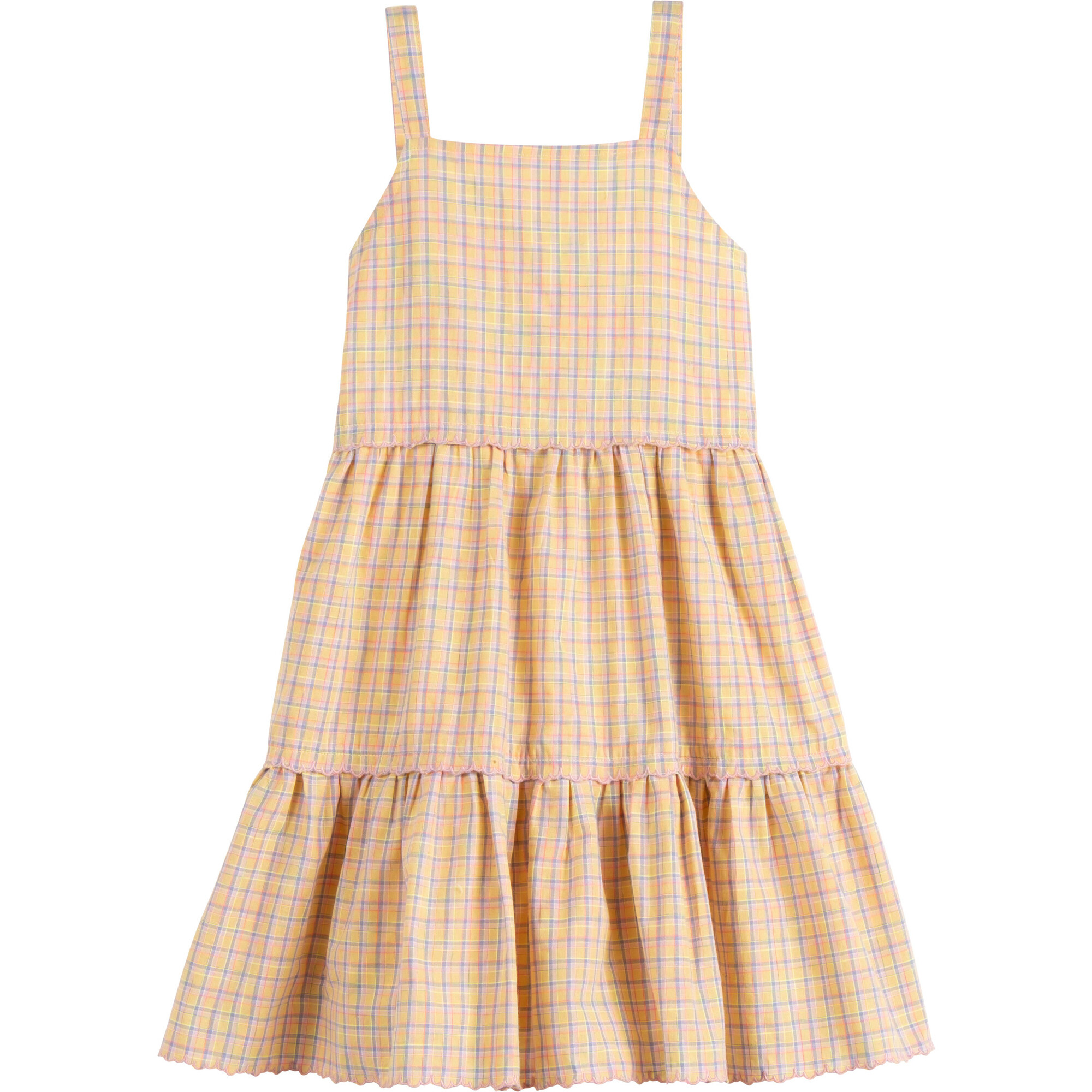 Rose Dress, Lemon Plaid Seersucker - Dresses - 1