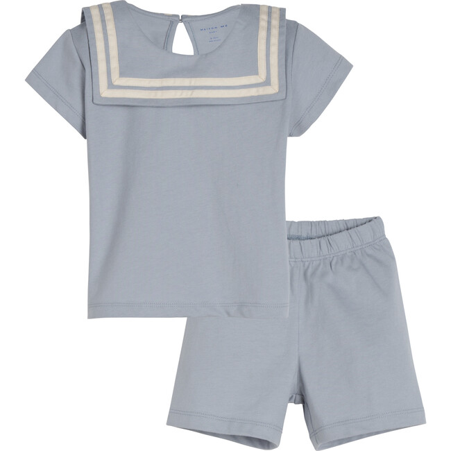 Baby Charles Sailor Set, Dusty Blue