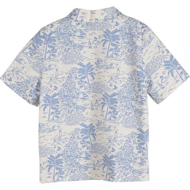 Oliver Button Front Shirt, Seascape Toile - Shirts - 3