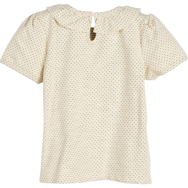 Monique Pointelle Tee, Cream with Navy Dot - Tees - 3