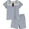 Baby Charles Sailor Set, Dusty Blue - Mixed Apparel Set - 3