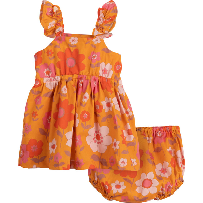 Baby Mila Dress with Bloomer, Retro Floral - Dresses - 3