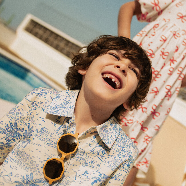 Oliver Button Front Shirt, Seascape Toile - Shirts - 4