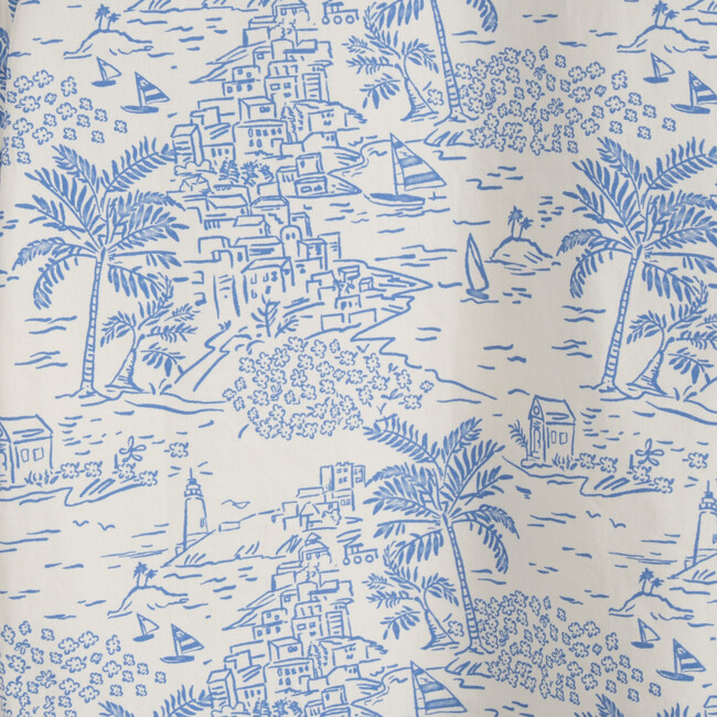 Oliver Button Front Shirt, Seascape Toile - Shirts - 5