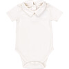 The Pointed Collar Short Sleeve Onesie, Muffin White - Onesies - 1 - thumbnail
