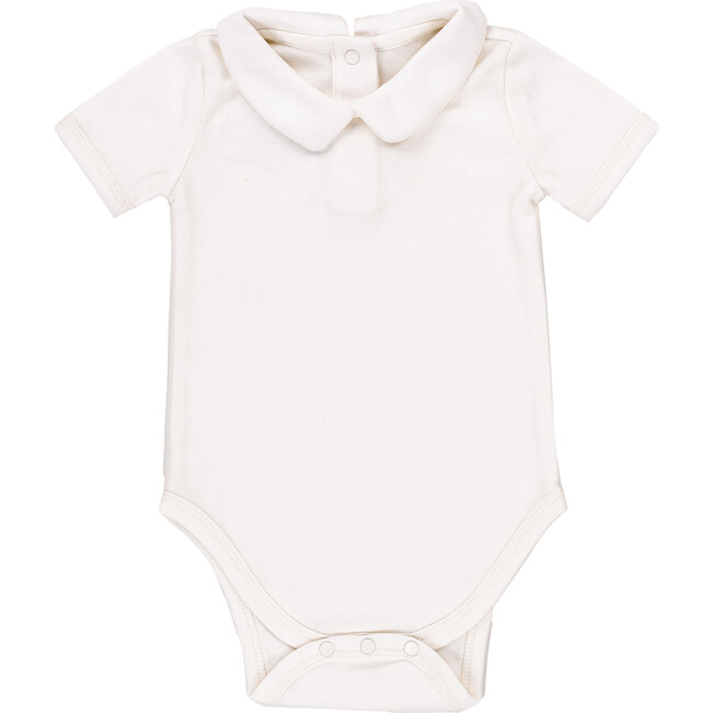 The Rounded Collar Short Sleeve Onesie, Muffin White - Onesies - 1 - zoom