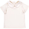 The Rounded Collar Top with Short Sleeves, Muffin White - Polo Shirts - 1 - thumbnail