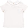 The Pointed Collar Top with Short Sleeves, Muffin White - Polo Shirts - 2