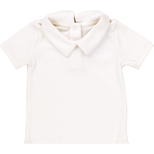 The Pointed Collar Short Sleeve Onesie, Muffin White - Onesies - 3