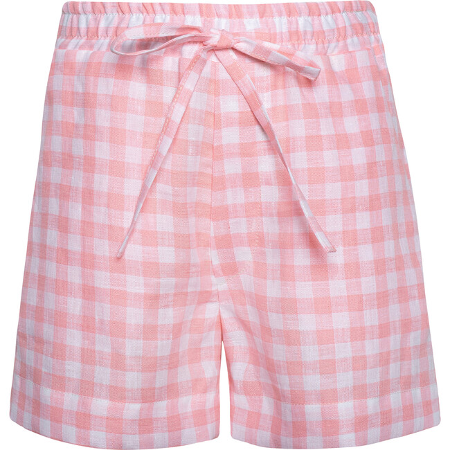Linen Shorts Picnic, Pink - Shorts - 1