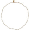 Girls Rice Pearl Necklace, White - Necklaces - 1 - thumbnail