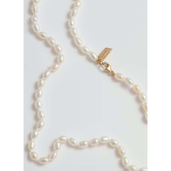 Girls Rice Pearl Necklace, White