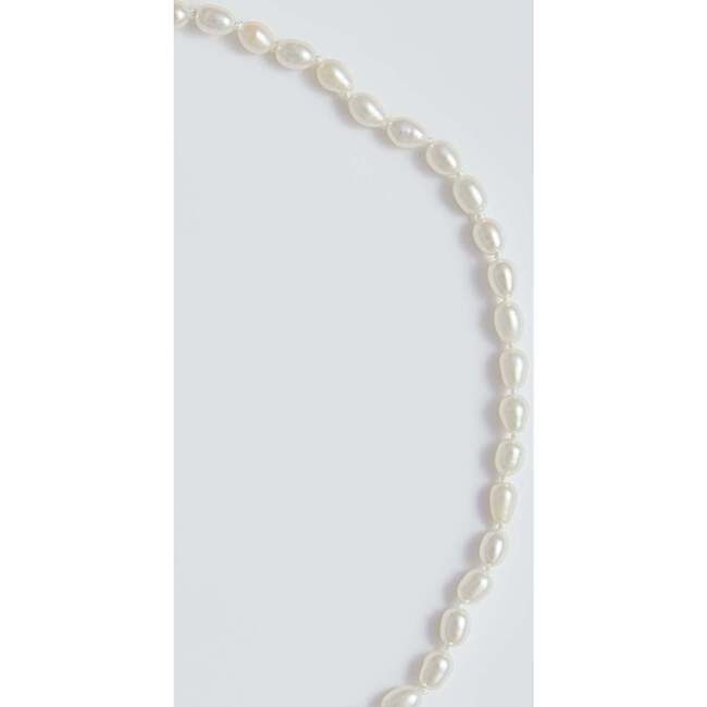 Girls Rice Pearl Necklace, White - Necklaces - 3