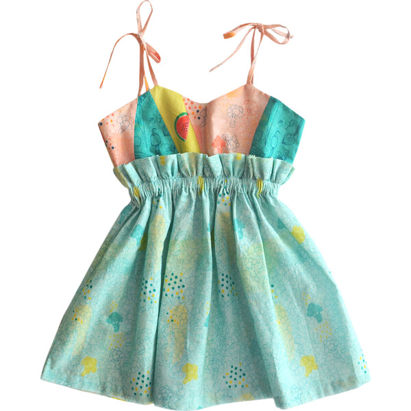 Broccoli Patchwork Dress, Blue - Miko Lolo Dresses | Maisonette