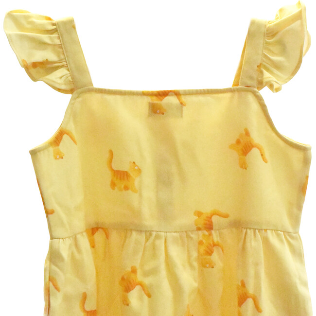 Kitty Kat Yellow Frilly Frock, Yellow - Dresses - 5