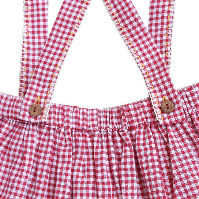 Hoopla Suspender Skirt, Red - Skirts - 6