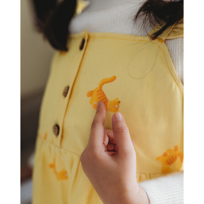 Kitty Kat Yellow Frilly Frock, Yellow - Dresses - 8