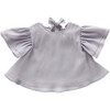 Organza Layered Flared Top, Grey - Shirts - 1 - thumbnail