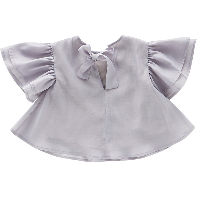 Organza Layered Flared Top, Grey - Shirts - 2