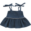 Peplum Top, Navy - Shirts - 2