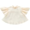 Organza Layered Flared Top, Cream - Shirts - 1 - thumbnail