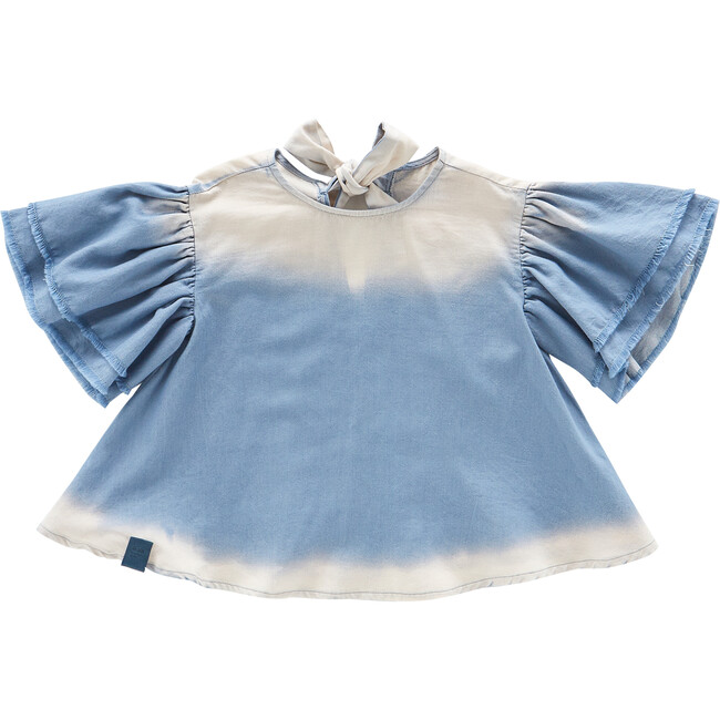 Distressed Chambray Flared Top, Light