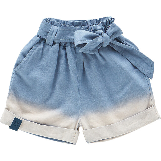 Denim Shorts with Belt, Blue