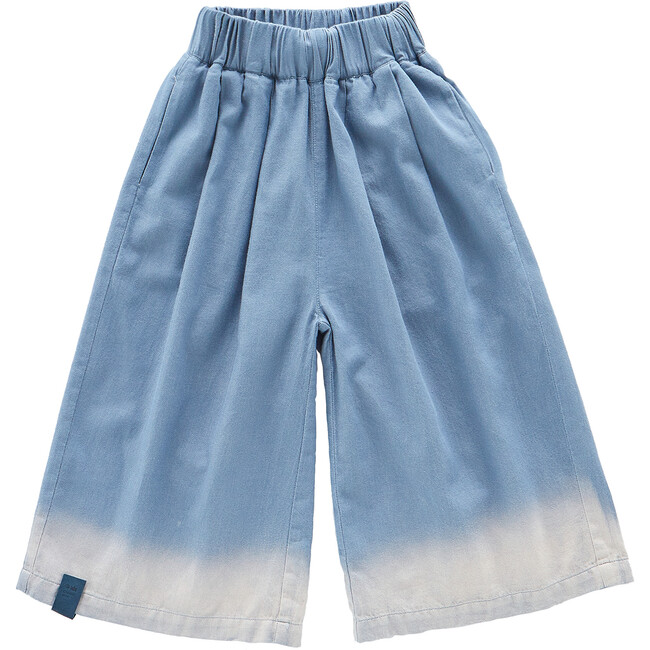 Denim Wide Pull-On Pants, Blue Chambray