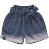 Denim Shorts with Belt, Navy - Shorts - 1 - thumbnail