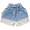 Denim Shorts with Belt, Blue - Shorts - 2