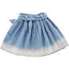 Denim Skirt with Belt, Blue - Skirts - 2