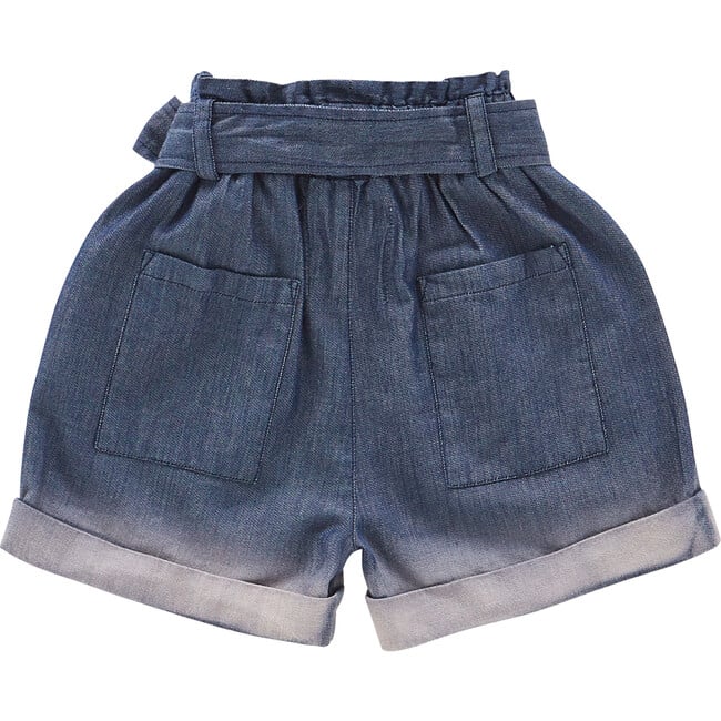 Denim Shorts with Belt, Navy - Shorts - 2