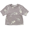 Boxy T-Shirt with All Over Print, Grey - Shirts - 1 - thumbnail