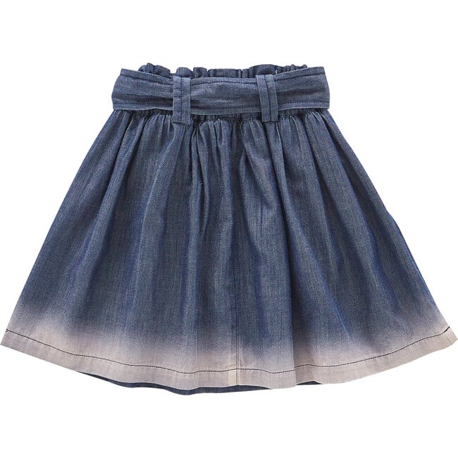 Denim Skirt with Belt, Navy - Skirts - 2