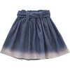 Denim Skirt with Belt, Navy - Skirts - 2