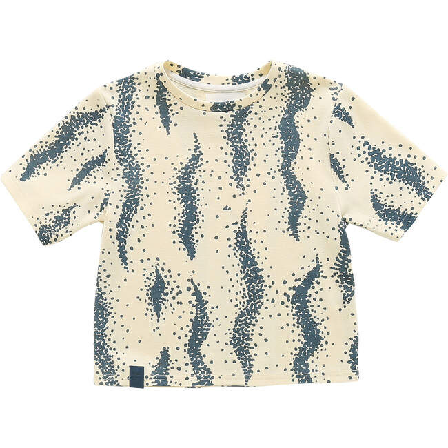 Boxy T-Shirt with All Over Print, Cream