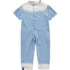 Chambray Mechanic Jumpsuit, Blue - Rompers - 1 - thumbnail