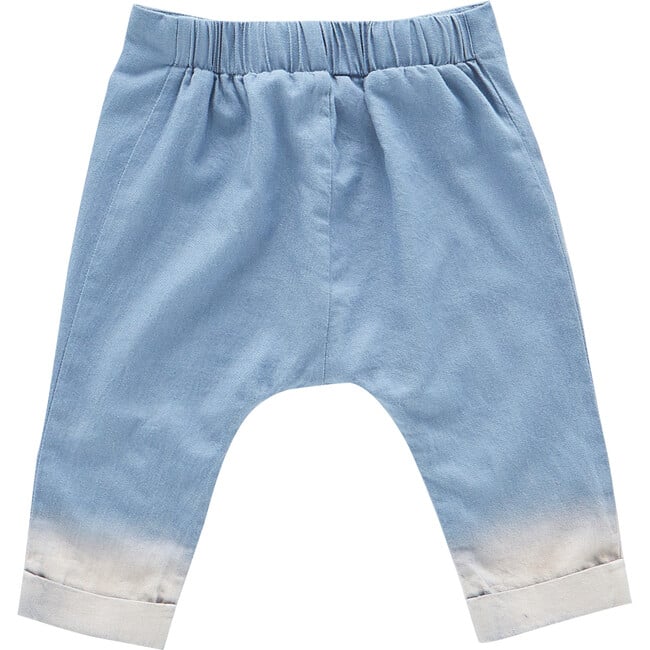 Denim Baby Joggers with Front Pleat, Blue - Pants - 2