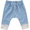 Denim Baby Joggers with Front Pleat, Blue - Pants - 2