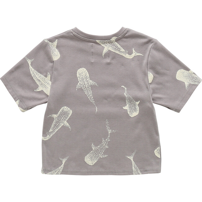 Boxy T-Shirt with All Over Print, Grey - Shirts - 2