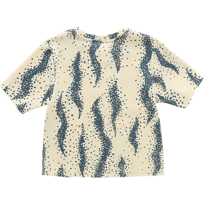 Boxy T-Shirt with All Over Print, Cream - Shirts - 2