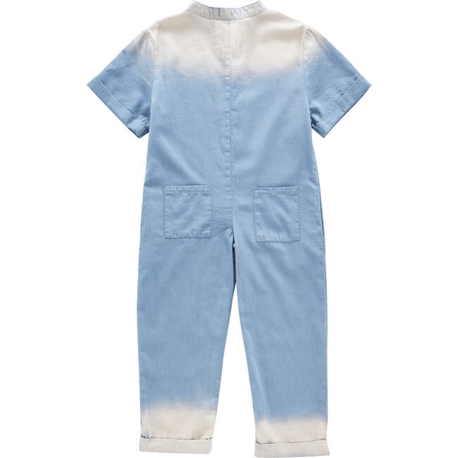 Chambray Mechanic Jumpsuit, Blue - Rompers - 2